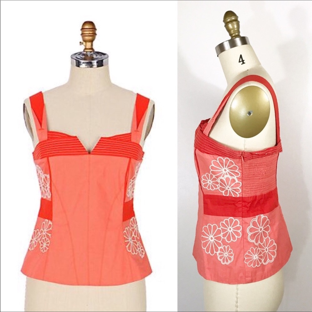 Anthropologie Floreat Iobata Corset Tank Retro Inspired